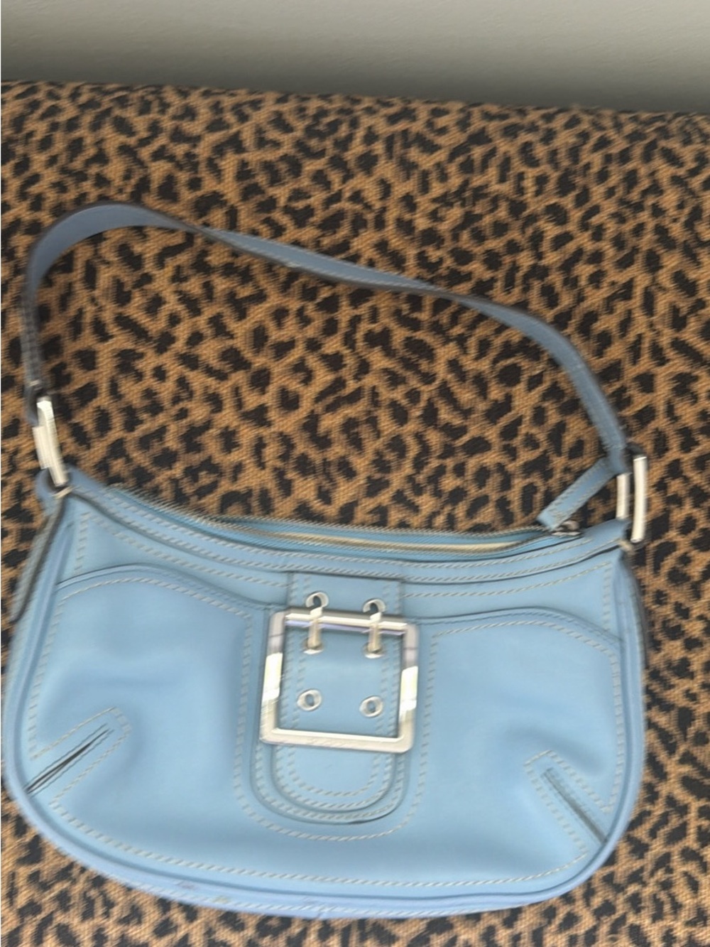 BCBGirls Light Blue Shoulder Bag with Silver Buckle